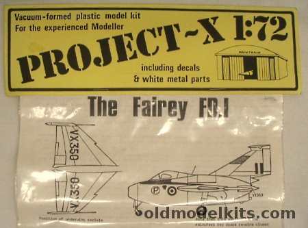 Maintrack 1/72 Fairey FD.1 Delta 1 - (FD-1) - Bagged, PX005 plastic model kit